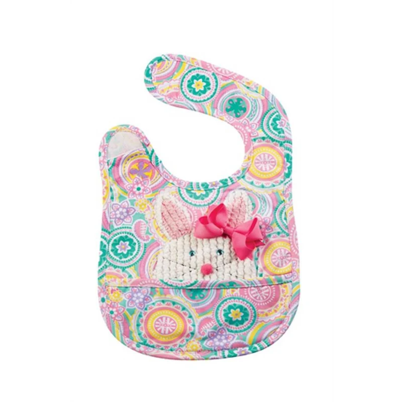 Mud Pie Baby-Girls Bunny Pocket Bib & Bow