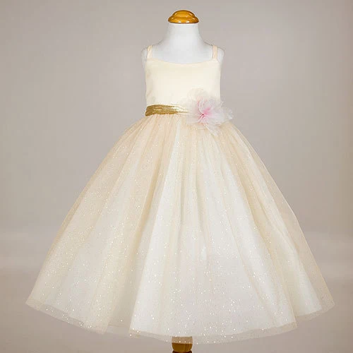 Beautiful Yellow Tulle Dress with Gold SIZE 2