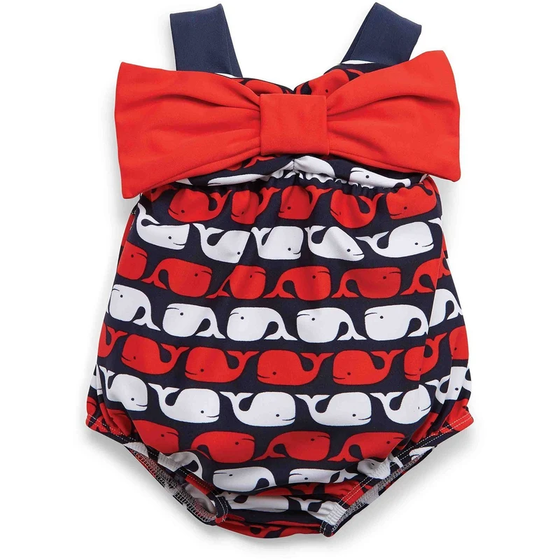 Mud Pie Baby Girls' Whale Swimsuit