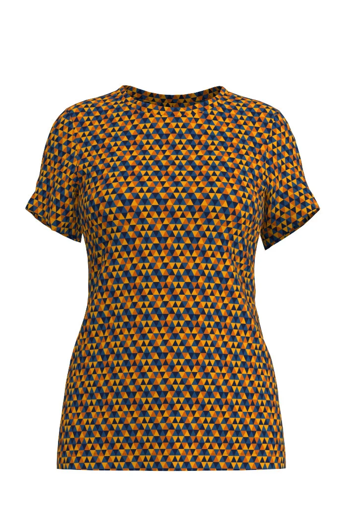 T-shirt Fanny - Shades of blues orange