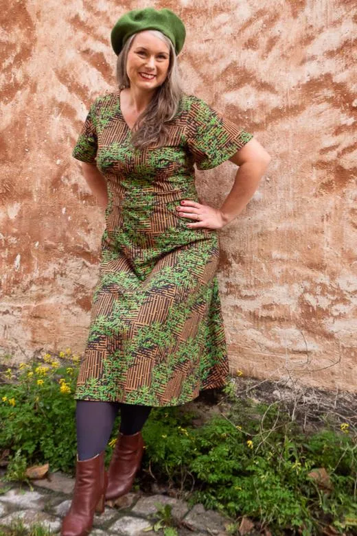 Klänning Kerstin - Bambu leaf brown