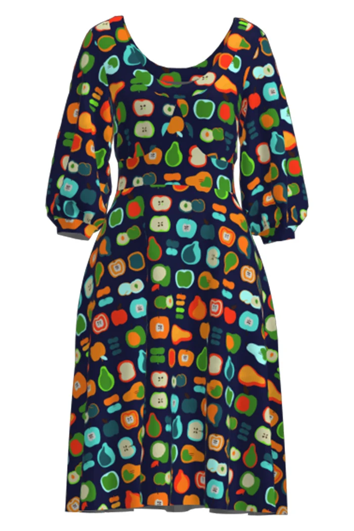 Klänning Asta - MorePie blue orange