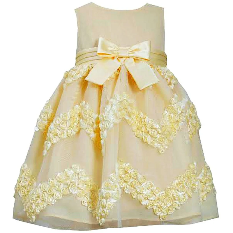 Bonnie Jean Little Girls Easter Dress: Yellow Chiffon Bonaz Dress