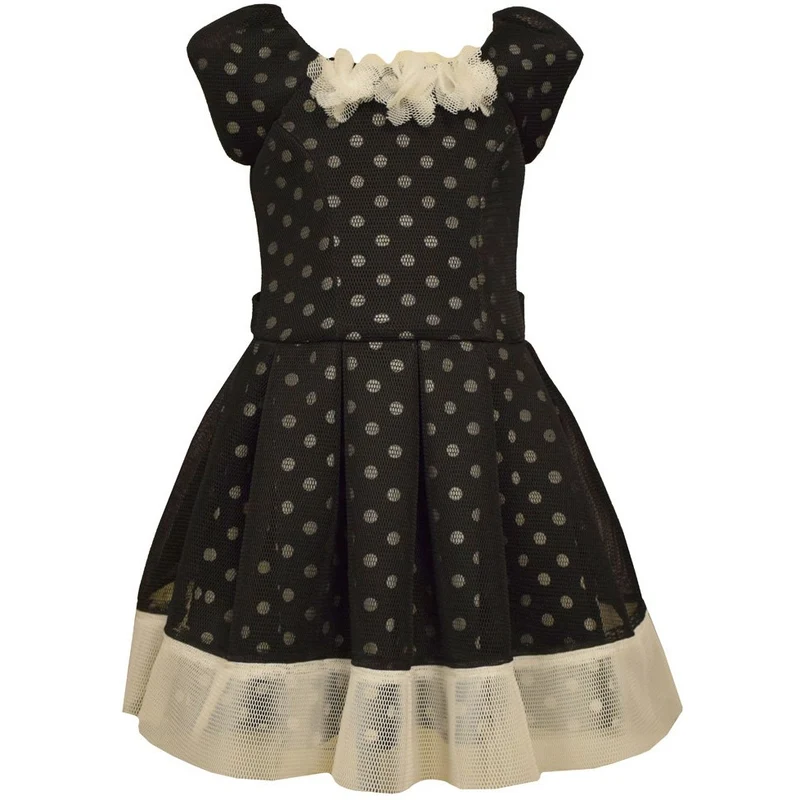 Bonnie Jean Little Girls Black Princess Air Mesh Dress