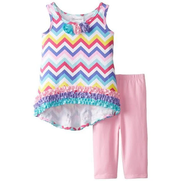 Bonnie Jean Little Girls' Hi Low Chevron Legging Set