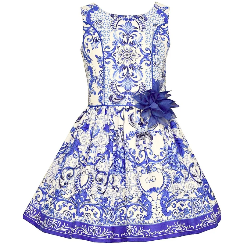 Bonnie Jean Girls Porcelain Tile Print Sundress