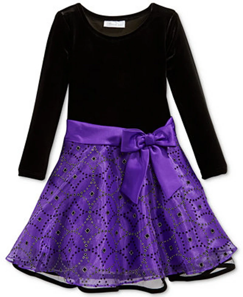 Bonnie Jean Little Girls' Diamond Embellished Bow Dress