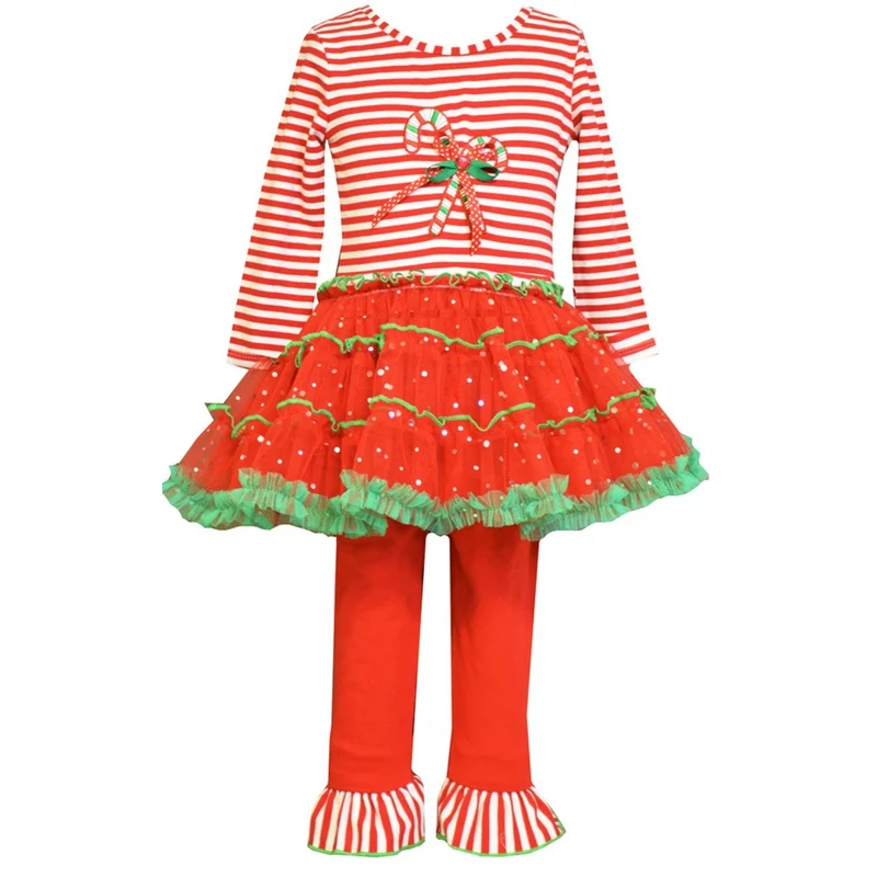 Bonnie Jean Candy Cane Tutu Legging Set - NEW!