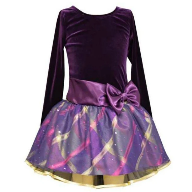 Bonnie Jean Big Girls Purple Velour Sash Hipster Dress 14 - 16