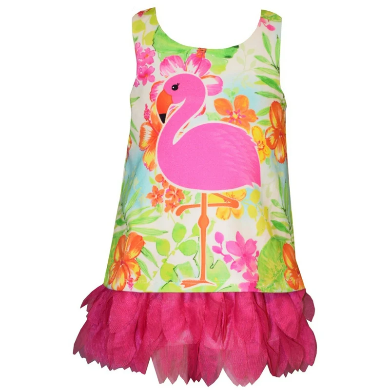 Bonnie Jean Baby Girls Tropical Flamingo Dress 12 months - 4T