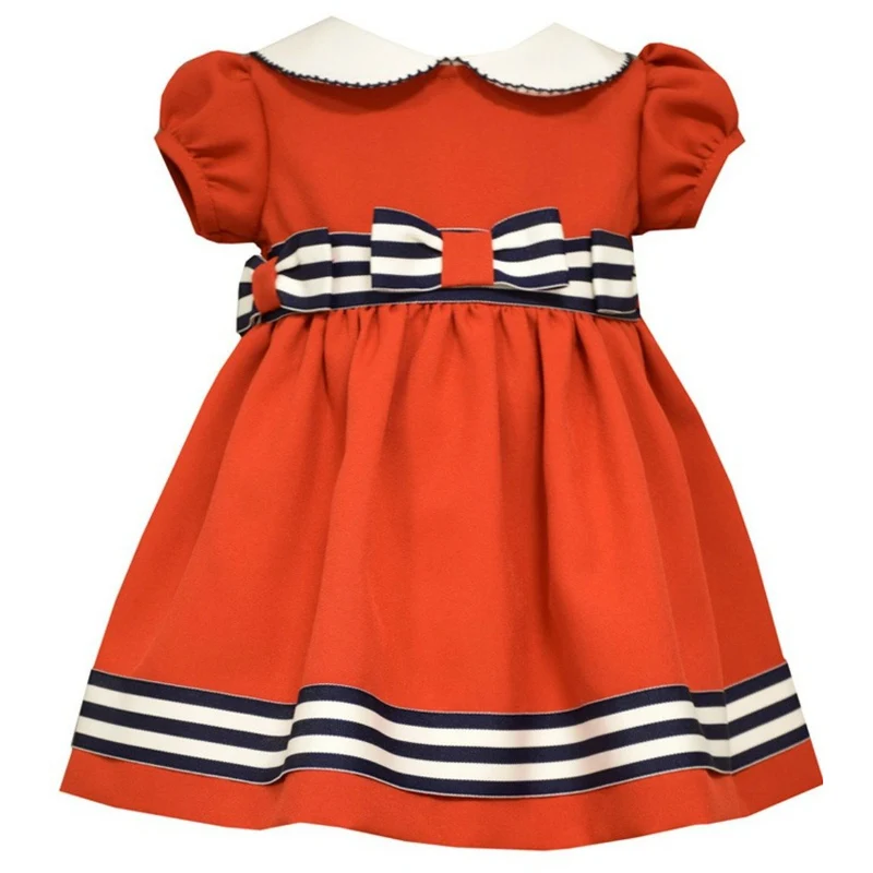 Bonnie Jean Baby Girls Red Stripe Bow Dress