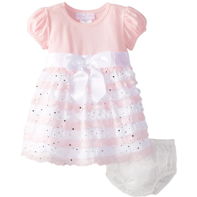 Bonnie Jean Baby Girls Pink Ruffle Eyelash Dress -DRESS ONLY