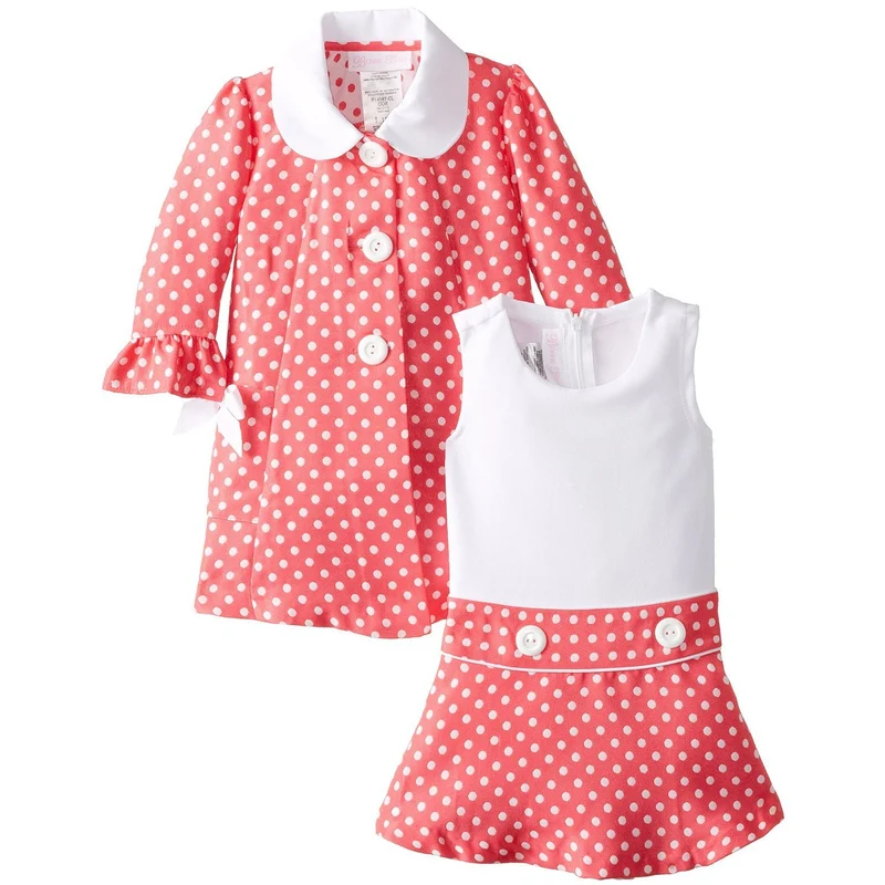 Bonnie Jean Baby-Girls Easter Dress Coral Dot Jacket Dress
