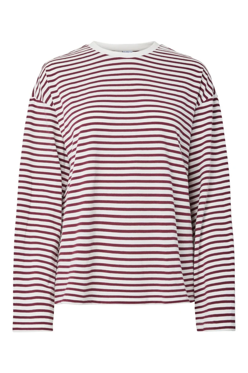 Pieces - Pcsadie Ls Top - 4804150 Cloud Dancer Tawny Port