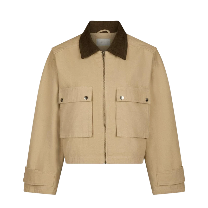 Rivera Canvas Boxy Jacket - Beige