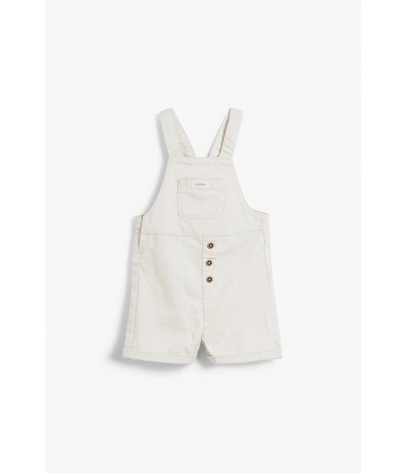 Baby white suspender shorts