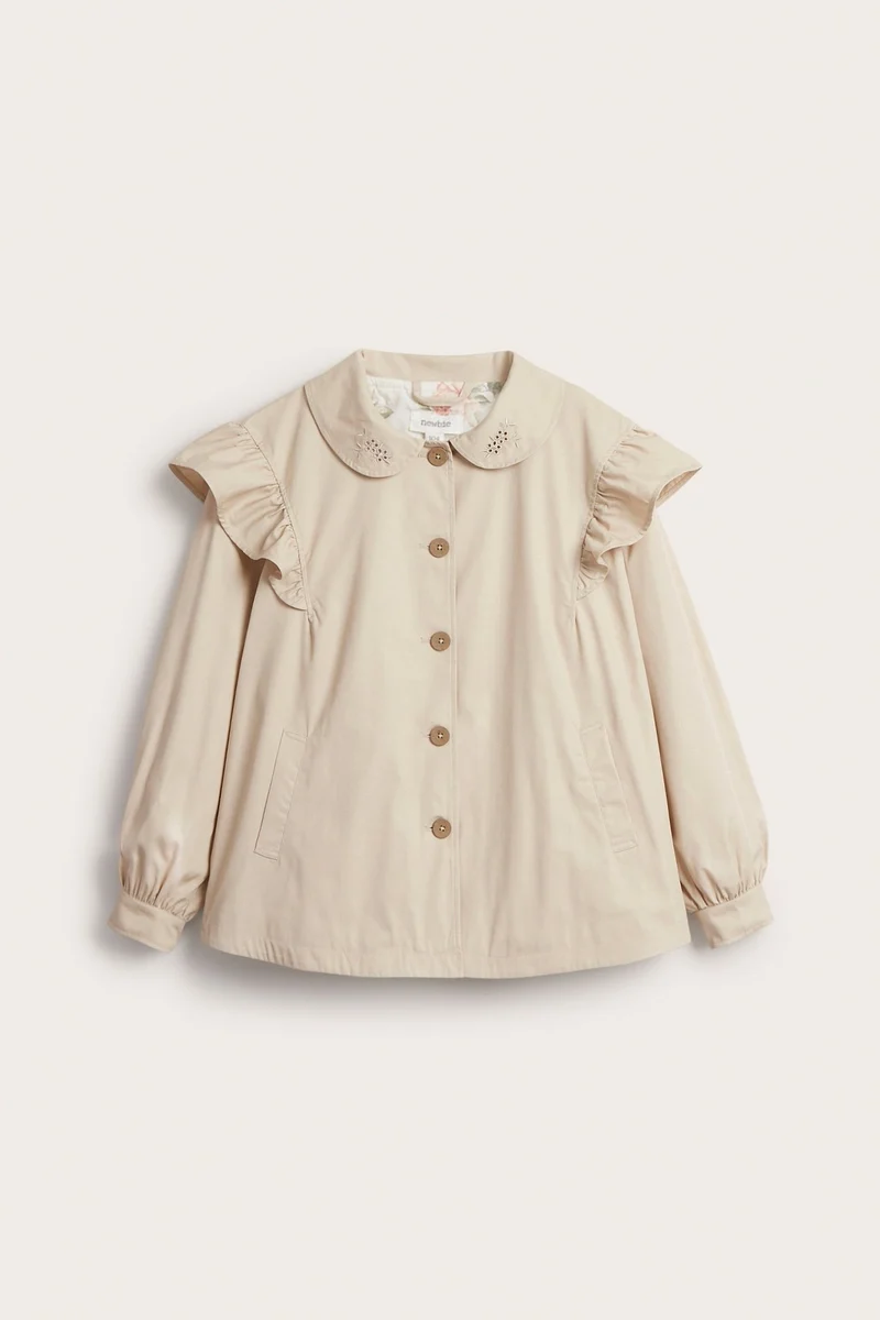 Women's beige short trench coat