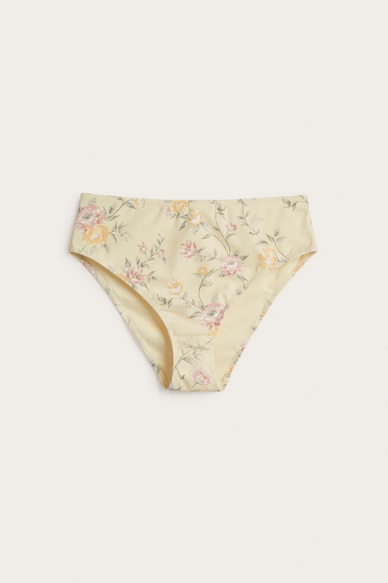 Women's yellow floral bikini briefs