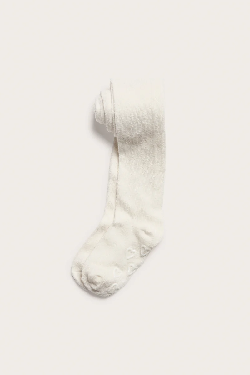 Kids' white patterned tights