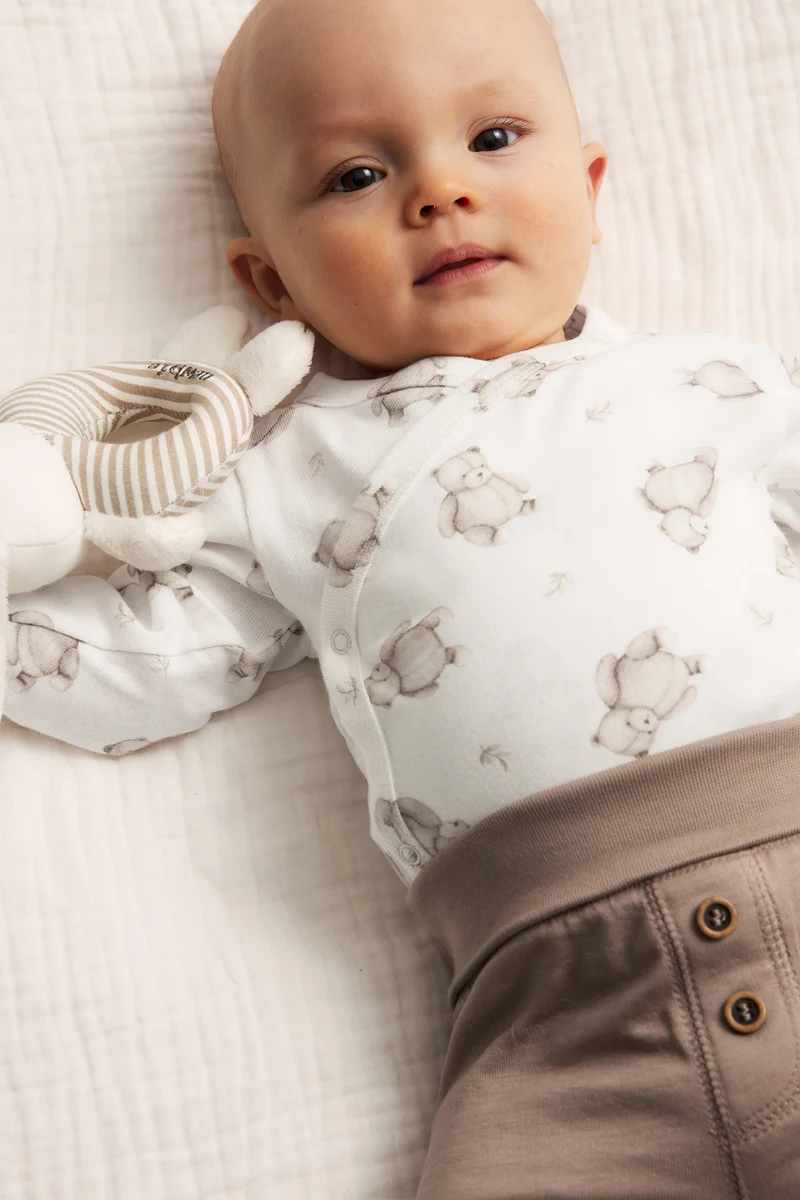 Baby white teddy bodysuit