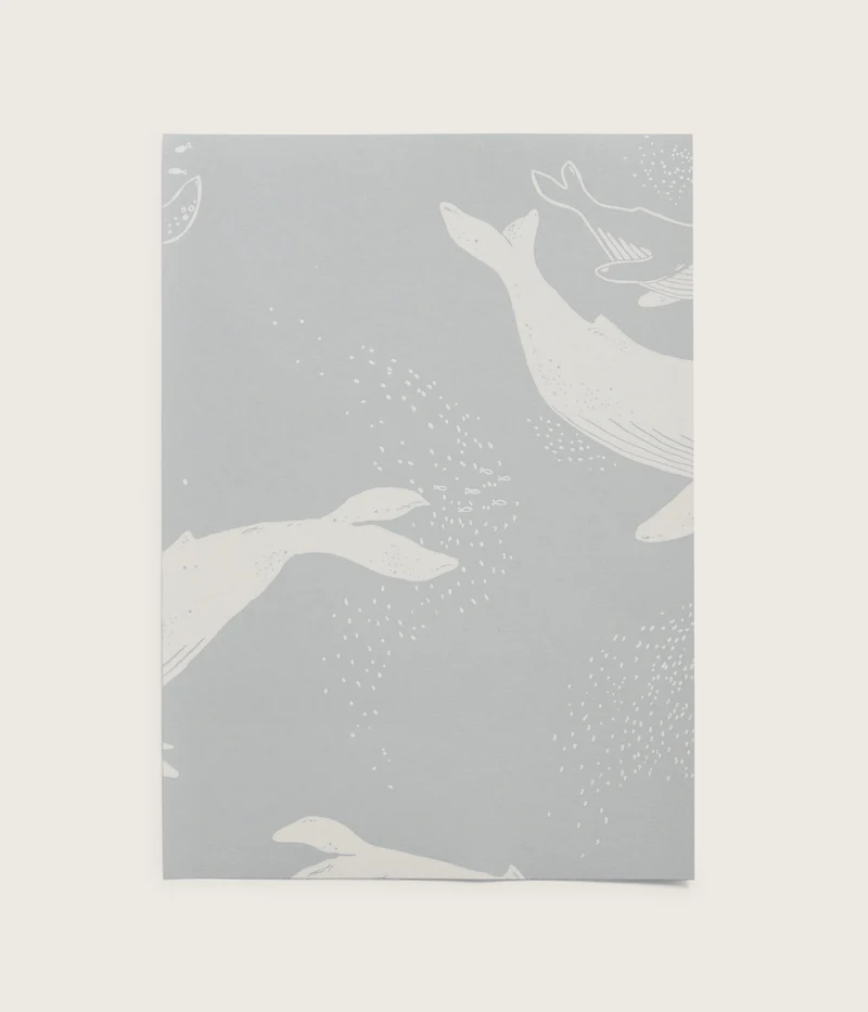 Whales blue wallpaper sample