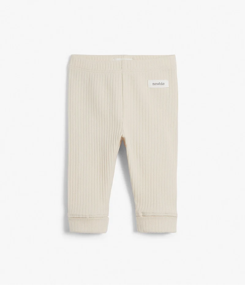 Baby beige basic ribbed leggings