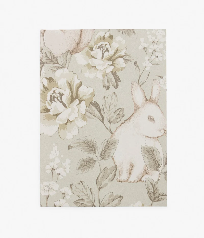 Magic Forest beige animal wallpaper sample