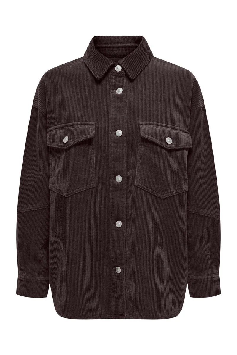 Only - Onltiggy L/S Cord Shacket - 4975019 Ganache