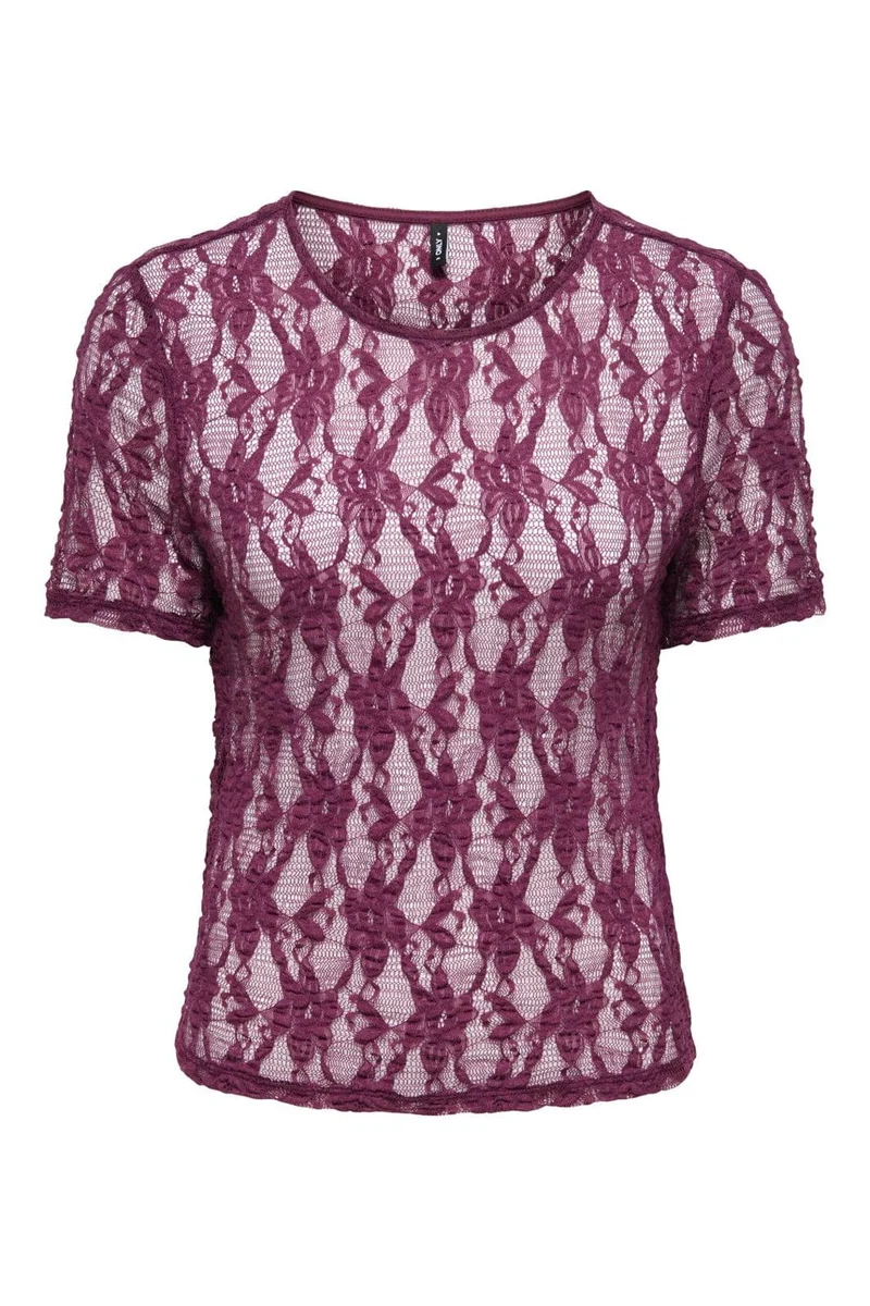 Only - Onlalba S/S Lace Top - 5174334 Fig