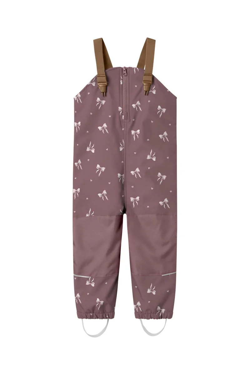 Name It - Nmfalfa08 Softshell Bib Pant - 4976393 Wistful Mauve Heart Bow