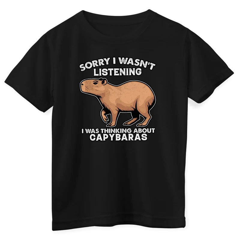 I Was Thinking About Capybaras Kids Tee