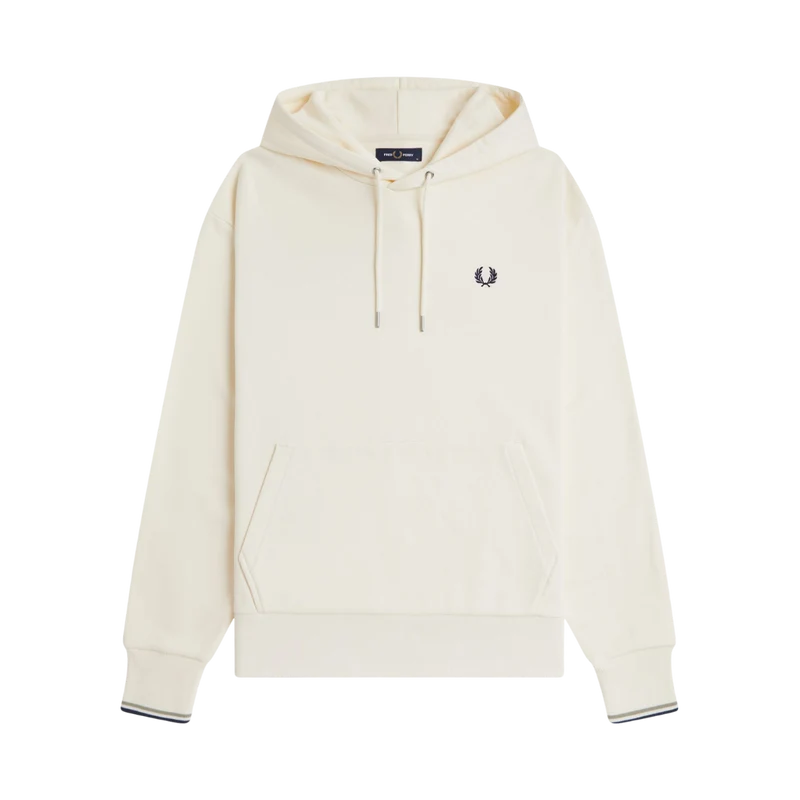 Tipped Hooded Sweatshirt - Ecru