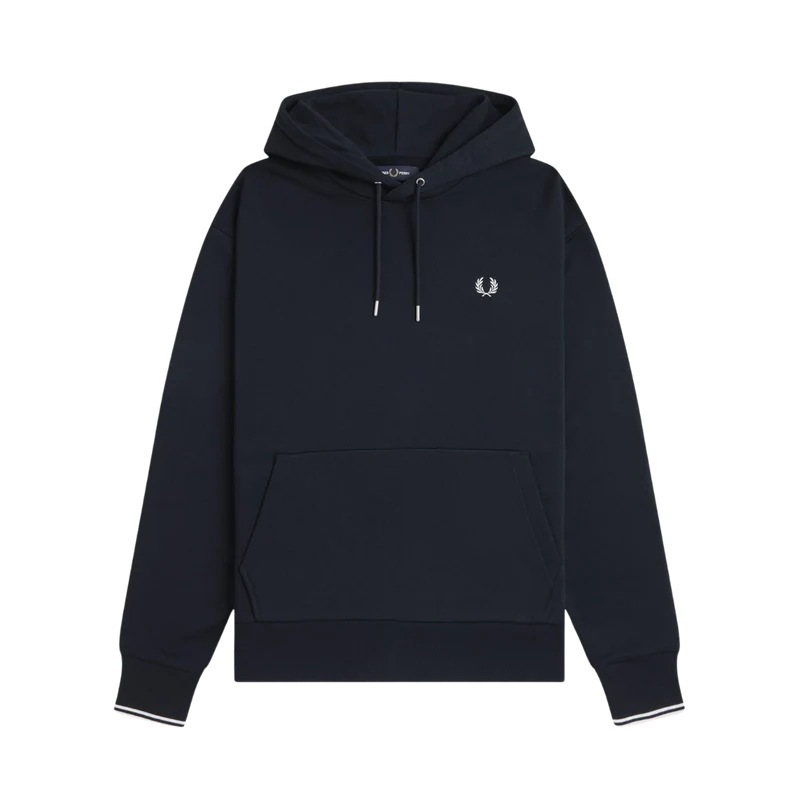Tipped Hooded Sweatshirt - Navy
