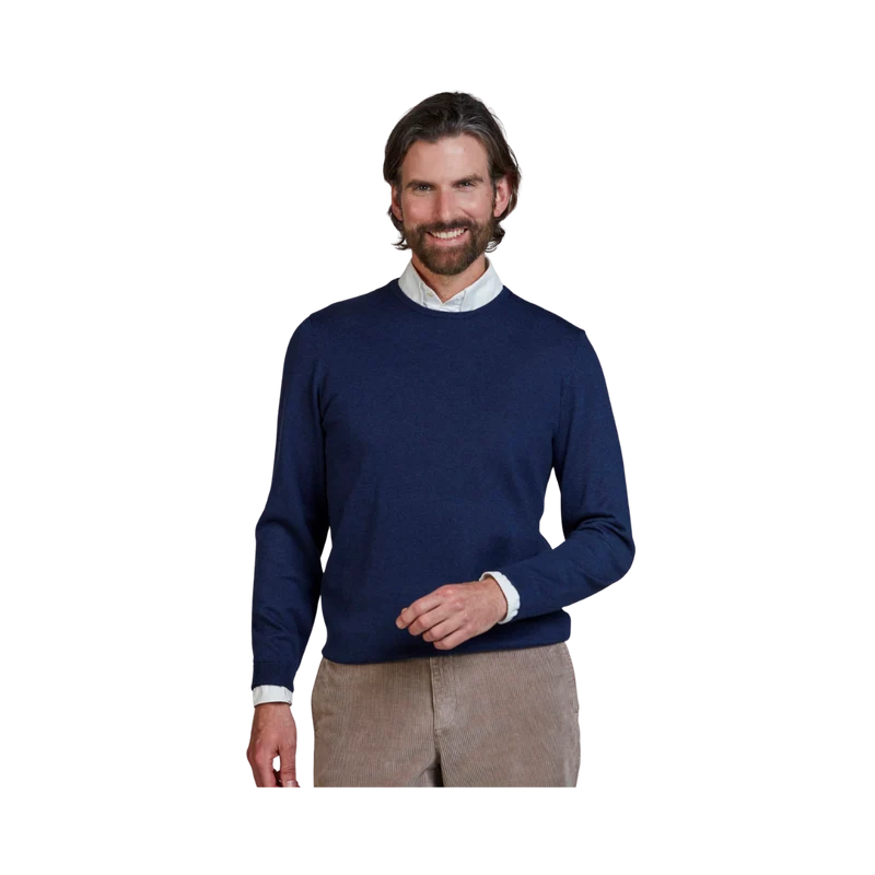 Crew Neck Knit E-Patch - Navy