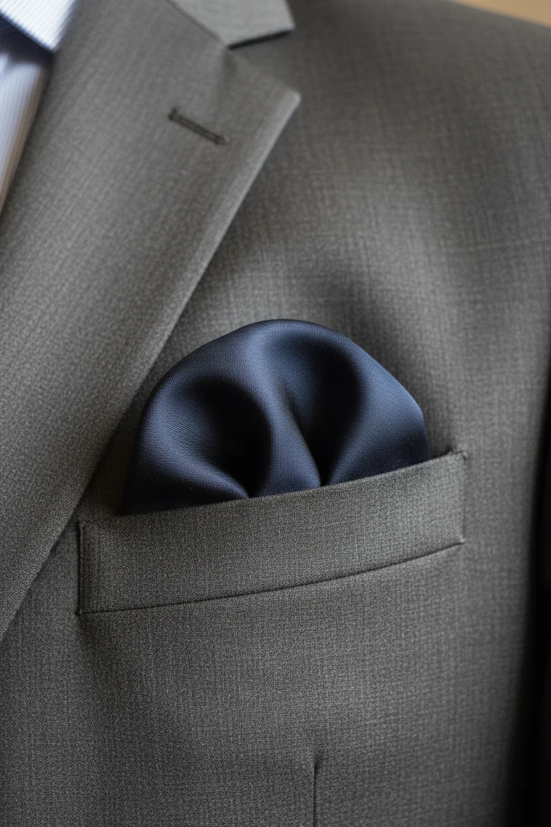 STHLM KRAVATT Handkerchief Silk - Navy