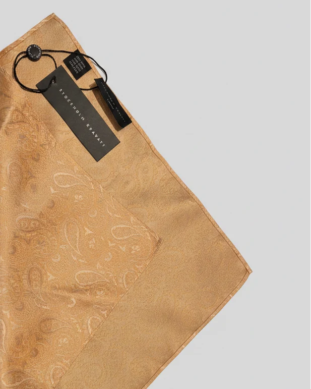 STHLM KRAVATT Handkerchief Silk Pailsey - Orange