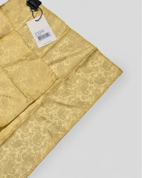 AMANDA CHRISTENSEN Handkerchief Silk Paisley - Yellow