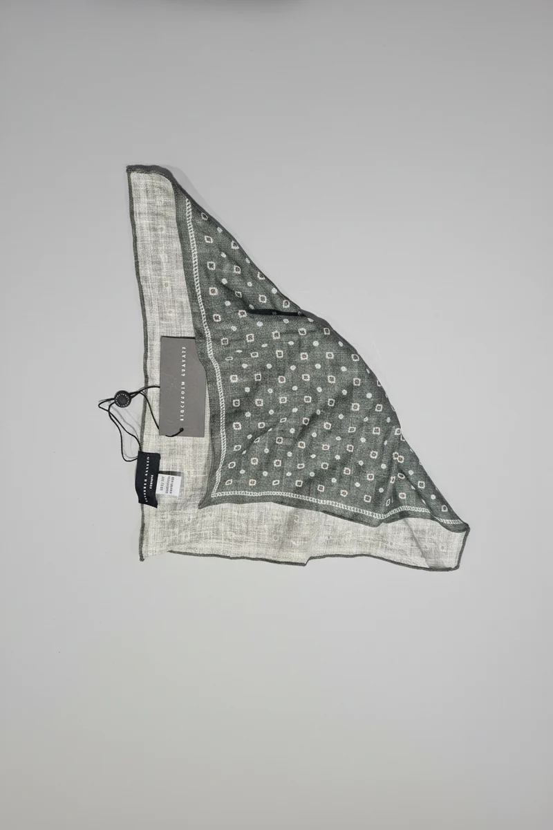 STHLM KRAVATT Handkerchief Linen Spots - Green