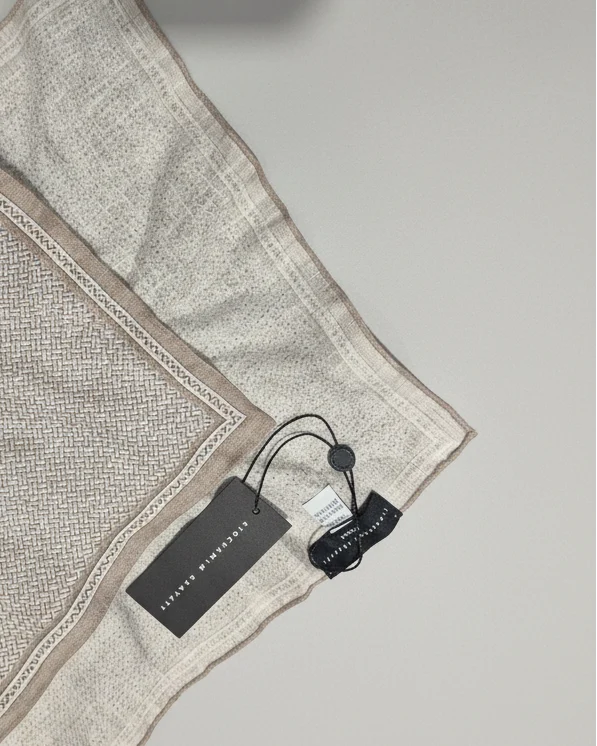 STHLM KRAVATT Handkerchief Linen Micro Pattern - Beige