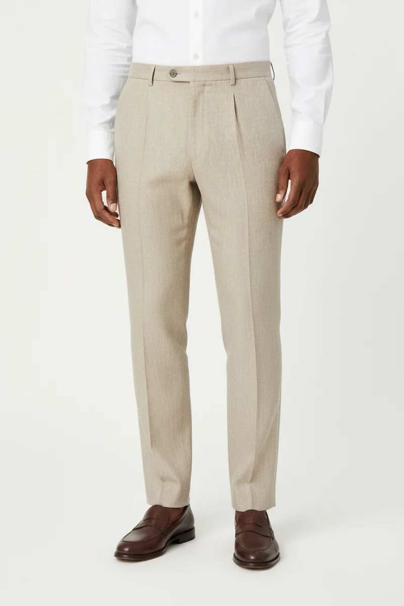 OSCAR JACOBSON Dandy Linen Suit Trousers - Beige