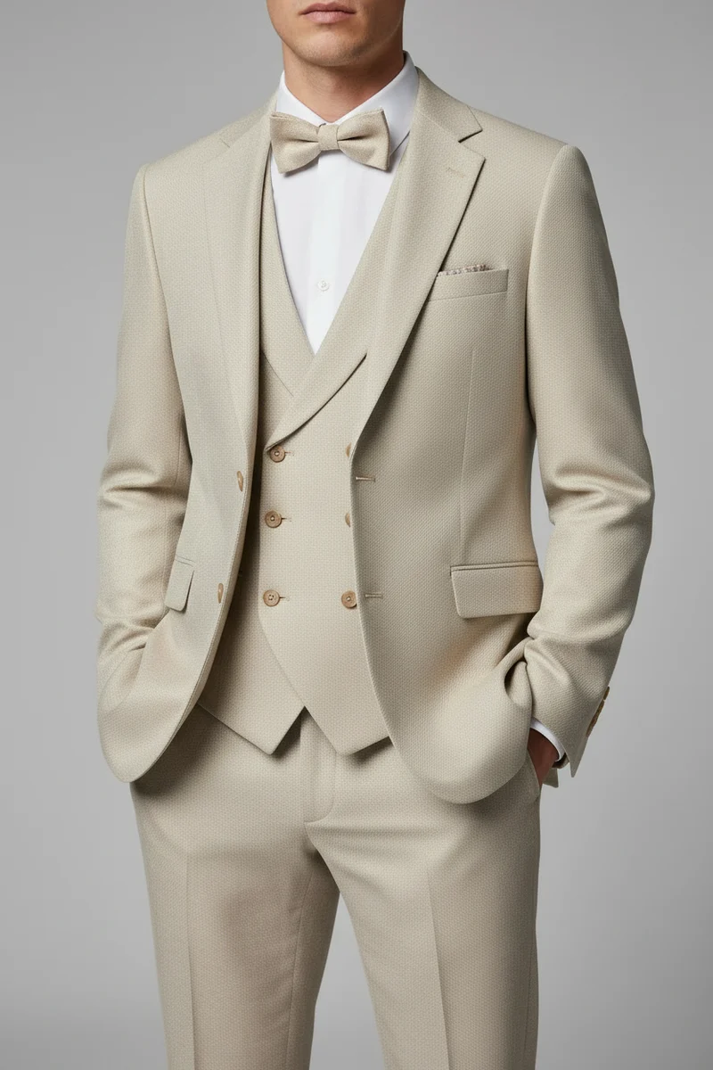 PAGUS 3P Regular Suit - Light Beige