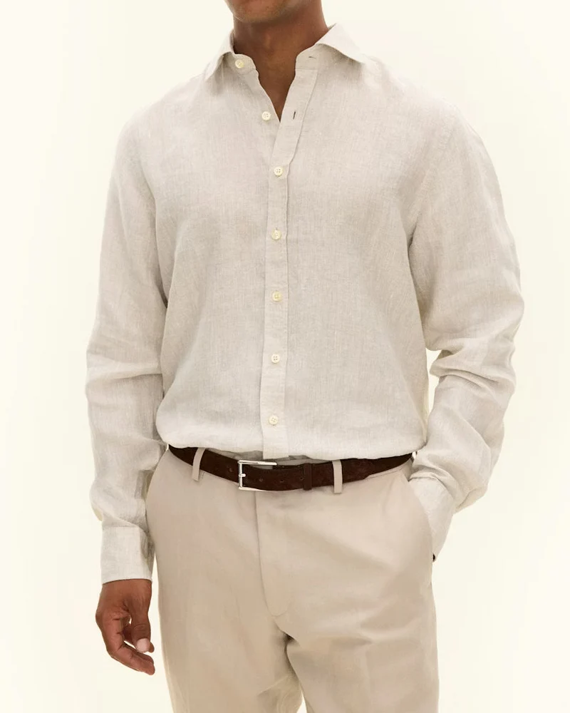 OSCAR JACOBSON Linen Shirt - Beige