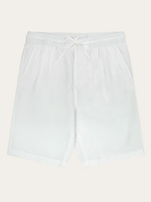 KNOWLEDGE COTTON APPAREL Loose Linen Shorts - White