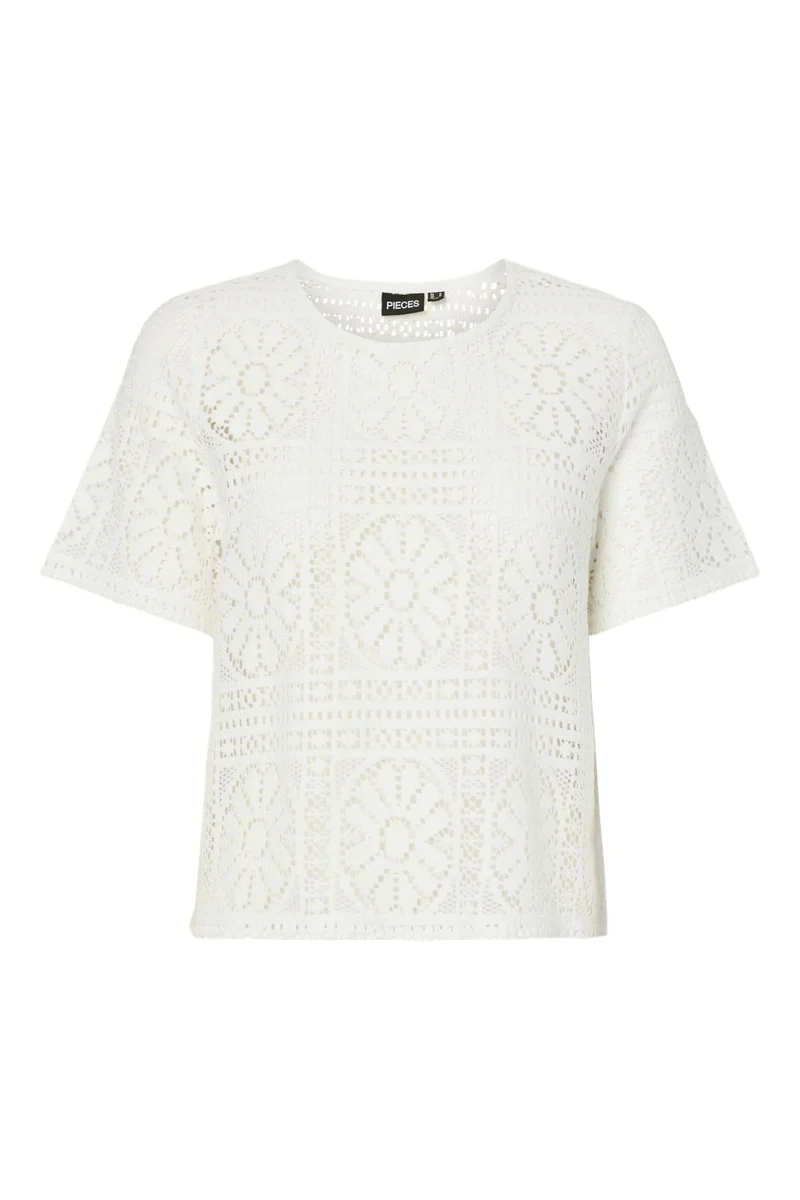 Pieces - Pcbonnie Ss Top - 4938850 Cloud Dancer