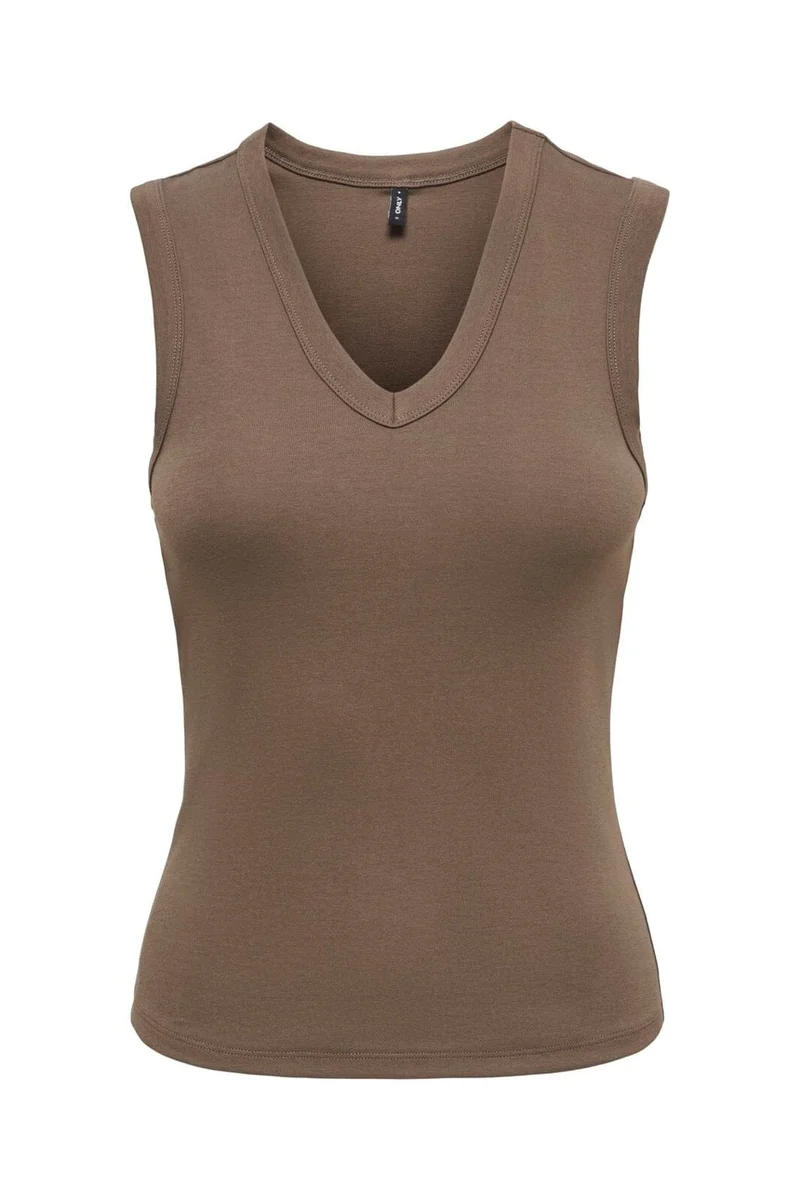 Only - Onlriley S/L V Neck Top - 5252843 Chocolate Martini