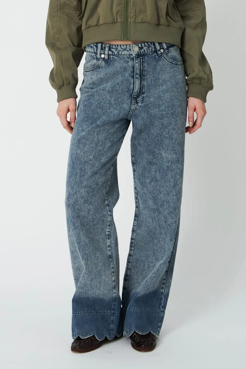 Stella Nova - Scallop Edge Pants Dd63-6547 - 305 Denim Blue