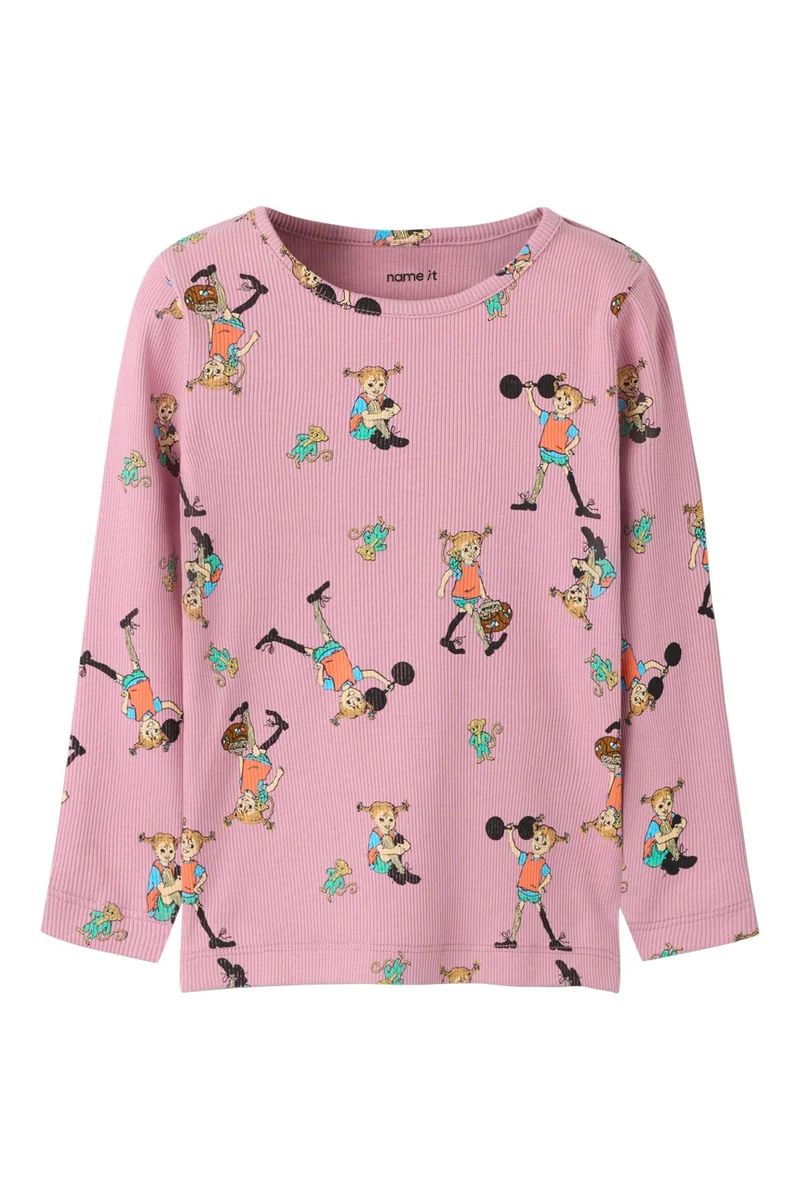 Name It - Nmfara Pippi Ls Slim Top Sky - 5133661 Lilas