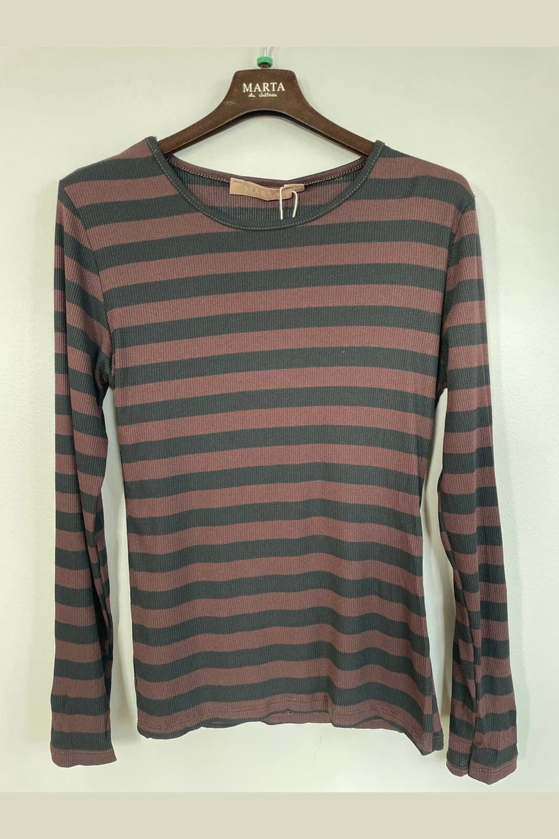 Marta Du Chateau - Mdcbegonia Ls Tee 7702 - Black/Moro