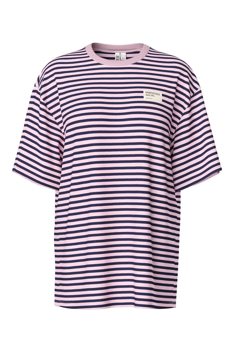 Pieces - Pcsadie Ss T-Shirt - 5185439 Roseate Spoonbill Maritime Blue