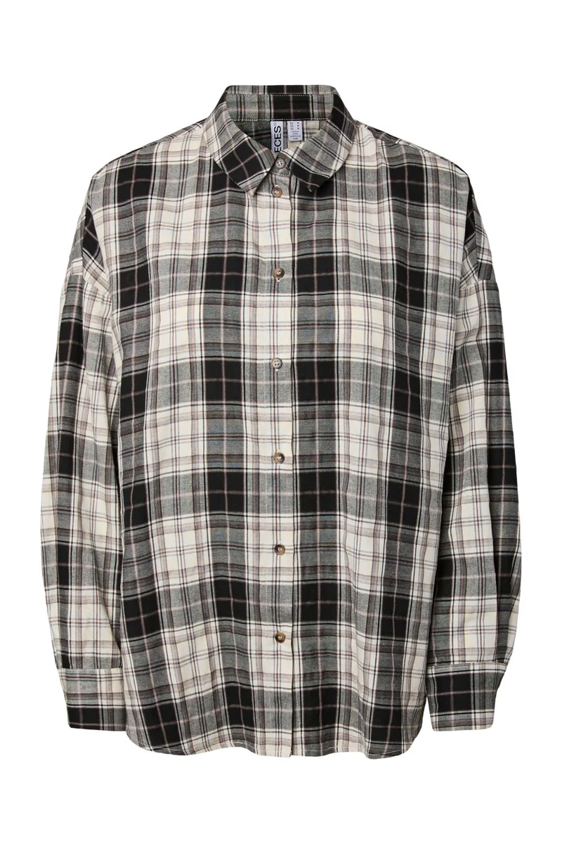 Pieces - Pcjane Ls Oz Shirt - 5162483 Hot Fudge Birch